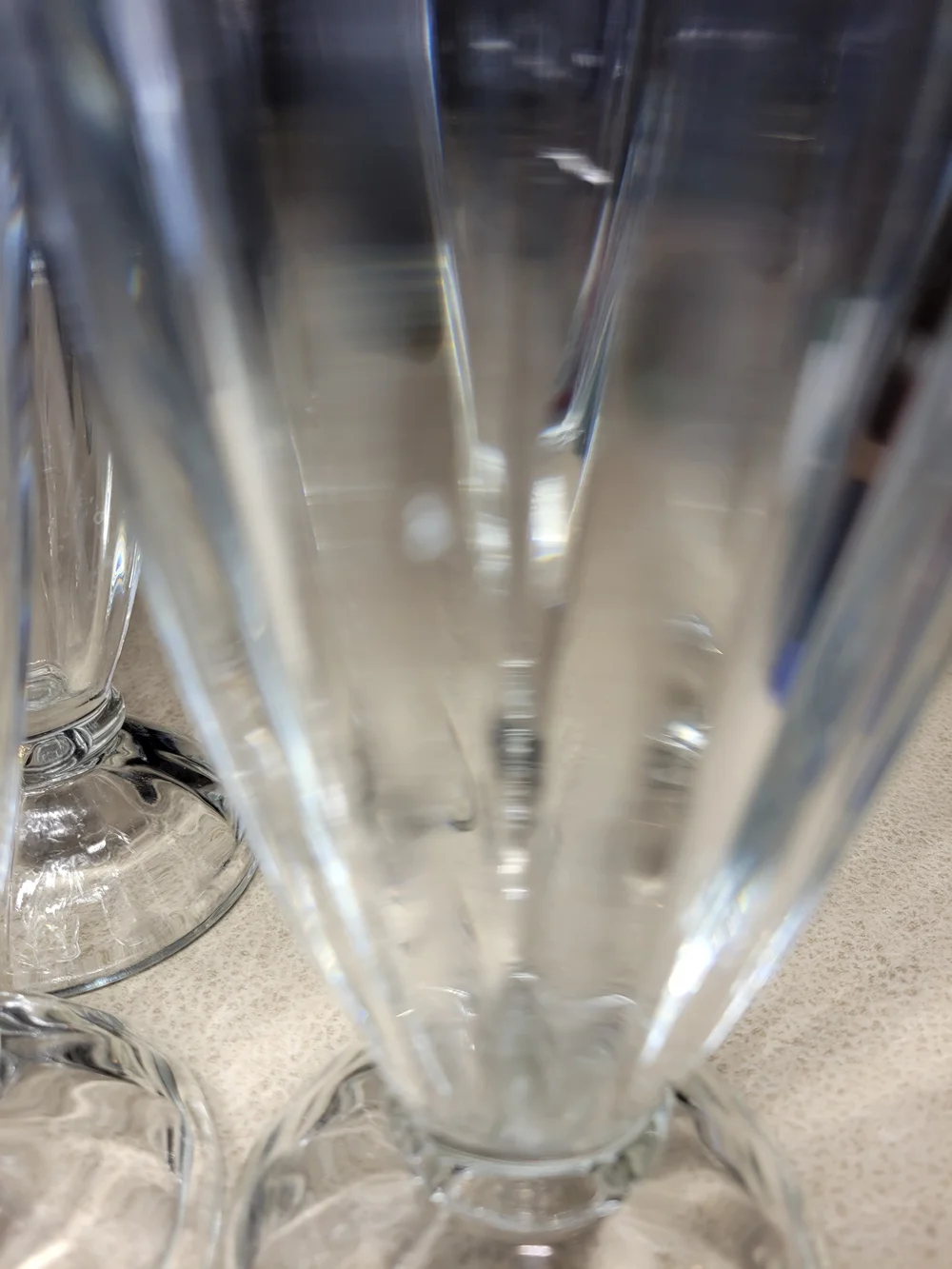 Set of 4 Vintage Clear Glass Milkshake / Soda Fountain Glasses - 12oz